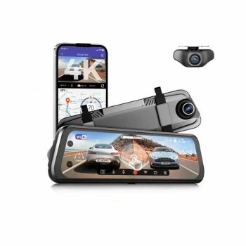   Érintőképernyős tükörmonitor integrált menetrögzítő kamerával és tolatókamerával (MAGYAR nyelvű)