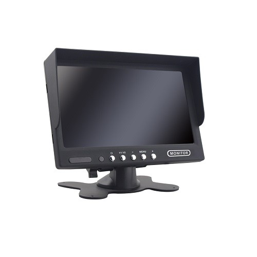 7"-os monitor 2 videobemenettel, műszerfalra szerelhető