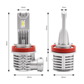  LED fényforrás H8, H9, H11 foglalatú izzó helyére, 4400lm (1 pár)