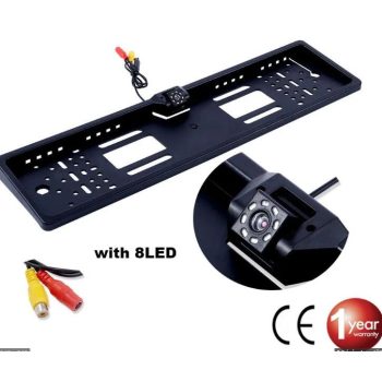 Rendszámkeretbe integrált kamera 8 LED-del